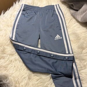 Adidas Kids Gray Joggers with White Stripes